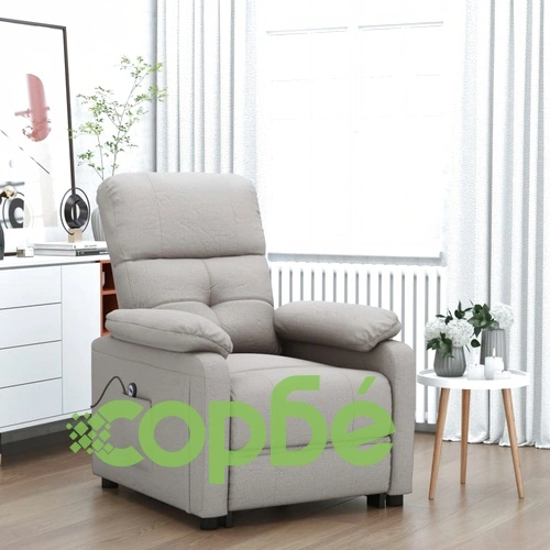 Електрически реклайнер стол, таупе, текстил ➤ топ цена ➤ sorbe.bg