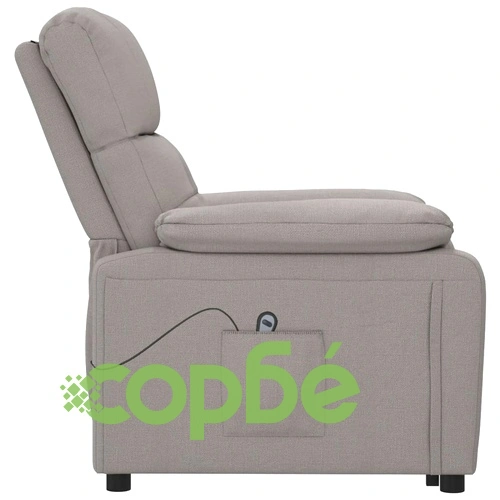 Електрически реклайнер стол, таупе, текстил ➤ топ цена ➤ sorbe.bg