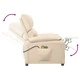 Електрически масажен стол, кремав, текстил