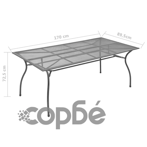 Градински трапезен комплект, 7 части, стомана, антрацит ➤ топ цена ➤ sorbe.bg