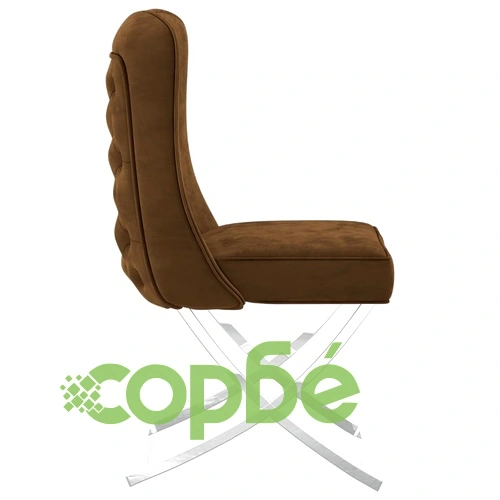 Трапезни столове, 6 бр, кафяви, 53x52x98 см, кадифе и инокс ➤ топ цена ➤ sorbe.bg