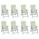 Градински накланящи столове с възглавници 8 бр сиви акация
