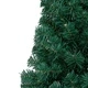 Изкуствена половин коледна елха LED и стойка зелена 150 см PVC