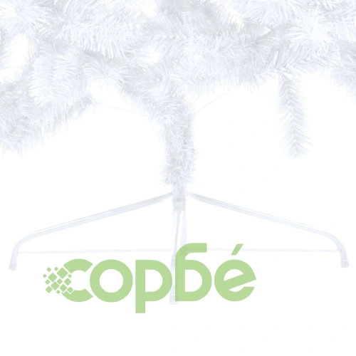 Изкуствена половин коледна елха с LED и стойка бяла 180 см PVC ➤ топ цена ➤ sorbe.bg