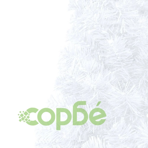 Изкуствена половин коледна елха с LED и стойка бяла 210 см PVC ➤ топ цена ➤ sorbe.bg