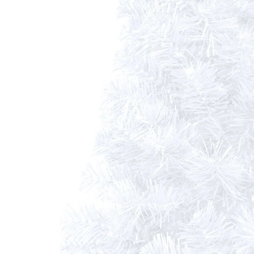 Изкуствена половин коледна елха LED и стойка бяла 240 см PVC ➤ топ цена ➤ sorbe.bg