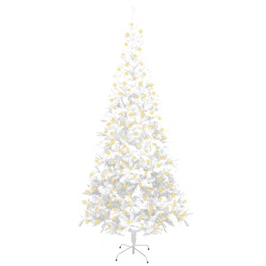Изкуствена коледна елха с LED светодиоди L 240 см бяла