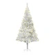 Изкуствена коледна елха с LED и стойка, сребриста, 180 см, PET