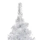 Изкуствена коледна елха с LED и стойка, сребриста, 180 см, PET