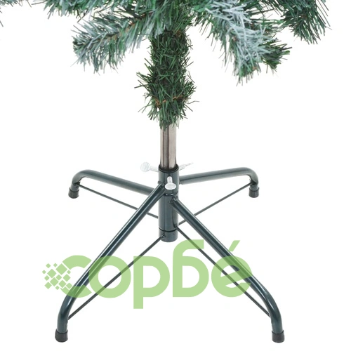 Изкуствено коледно дърво с LED, скреж и шишарки, 150 см ➤ топ цена ➤ sorbe.bg