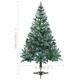 Изкуствено коледно дърво с LED, скреж и шишарки, 150 см