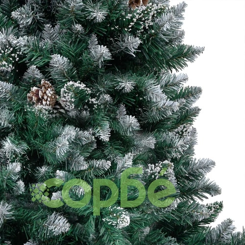 Изкуствено коледно дърво, LED, шишарки и бял сняг, 240 см ➤ топ цена ➤ sorbe.bg