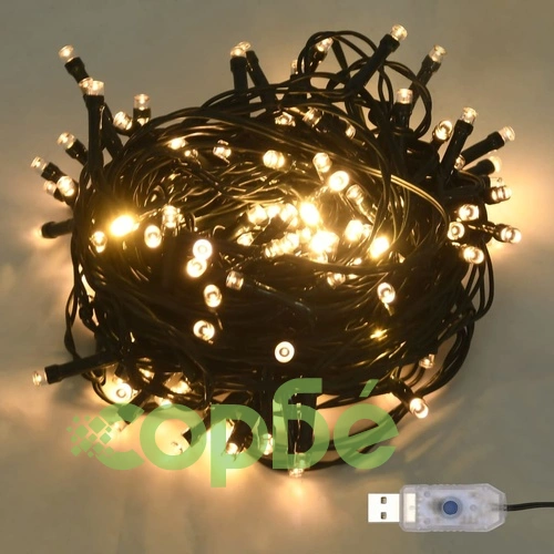 Изкуствено коледно дърво с LED, плътни клонки, зелено, 120 см ➤ топ цена ➤ sorbe.bg