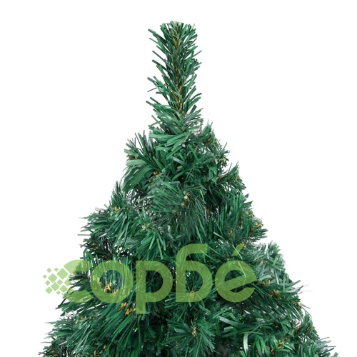 Изкуствено коледно дърво с LED, плътни клонки, зелено, 120 см ➤ топ цена ➤ sorbe.bg