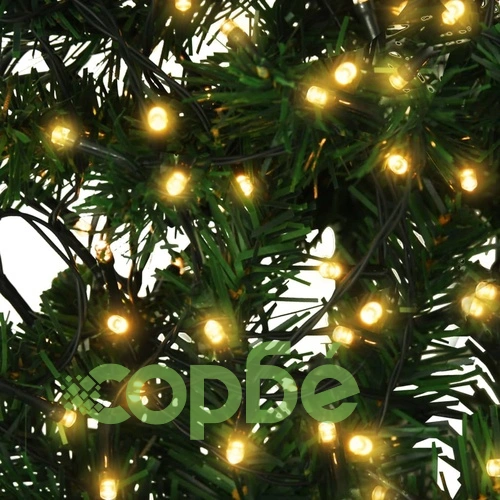 Изкуствено коледно дърво с LED, плътни клонки, зелено, 120 см ➤ топ цена ➤ sorbe.bg