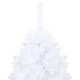 Изкуствено коледно дърво с LED, плътни клонки, бяло, 120 см