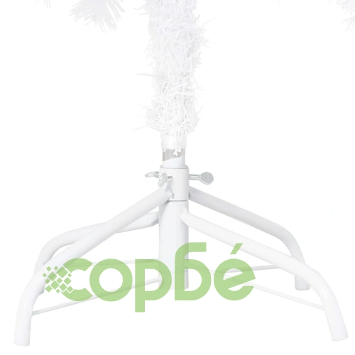 Изкуствено коледно дърво с LED, плътни клонки, бяло, 210 см ➤ топ цена ➤ sorbe.bg
