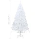 Изкуствено коледно дърво с LED, плътни клонки, бяло, 210 см