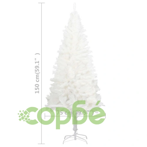 Изкуствено коледно дърво с LED, бяло, 150 см ➤ топ цена ➤ sorbe.bg