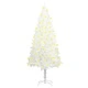 Изкуствено коледно дърво с LED, бяло, 180 см