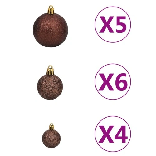 Изкуствена светеща половин коледна елха с топки бяла 210 см ➤ топ цена ➤ sorbe.bg