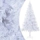 Изкуствена осветена коледна елха с топки, 210 см, 910 клонки