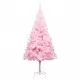 Изкуствена коледна елха с LED и топки, розова, 240 см, PVC