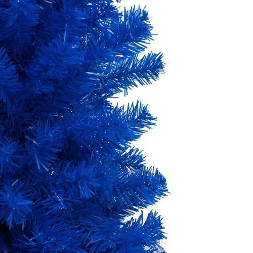 Изкуствена осветена коледна елха с топки синя 210 см PVC ➤ топ цена ➤ sorbe.bg