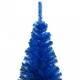 Изкуствена коледна елха с LED и топки, синя, 240 см, PVC