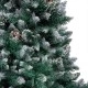 Изкуствена осветена коледна елха с топки и шишарки 210 см