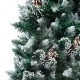 Изкуствена осветена коледна елха с топки и шишарки 240 см