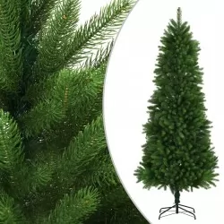 Изкуствена коледна елха с LED и комплект топки 240 см зелена