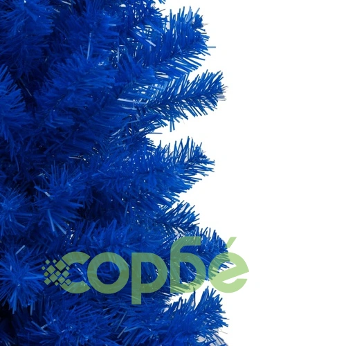 Изкуствена осветена коледна елха с топки синя 180 см PVC ➤ топ цена ➤ sorbe.bg