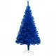 Изкуствена коледна елха с LED и топки, синя, 240 см, PVC 
