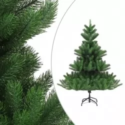 Изкуствена нордманска елха с LED и комплект топки зелена 240 см
