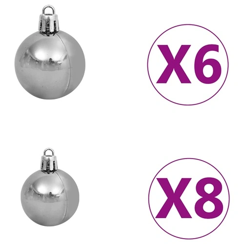 Изкуствена осветена коледна елха с топки и шишарки 150 см ➤ топ цена ➤ sorbe.bg