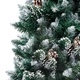 Изкуствена осветена коледна елха с топки и шишарки 240 см