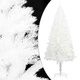 Изкуствена осветена коледна елха с топки бяла 120 см