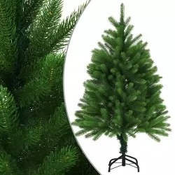 Изкуствена коледна елха с LED и комплект топки, 120 см, зелена
