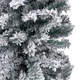 Тънка коледна елха с LED и флокиран сняг, зелена, 240 см, PVC
