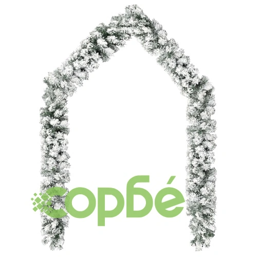 Коледен гирлянд с LED и флокиран сняг зелен 5 м PVC ➤ топ цена ➤ sorbe.bg