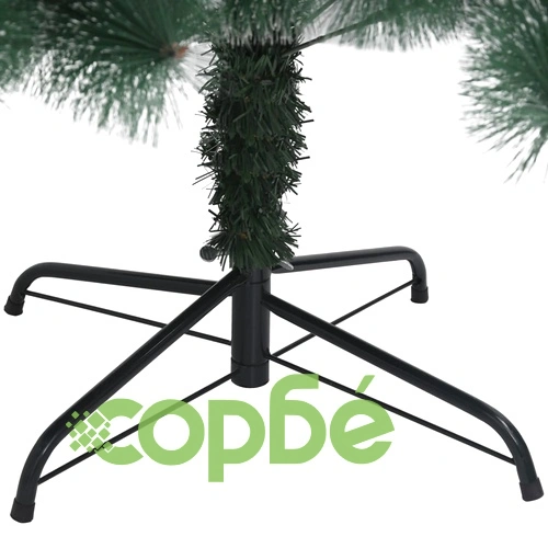 Изкуствена коледна елха с LED и стойка, зелена, 150 см, PET ➤ топ цена ➤ sorbe.bg