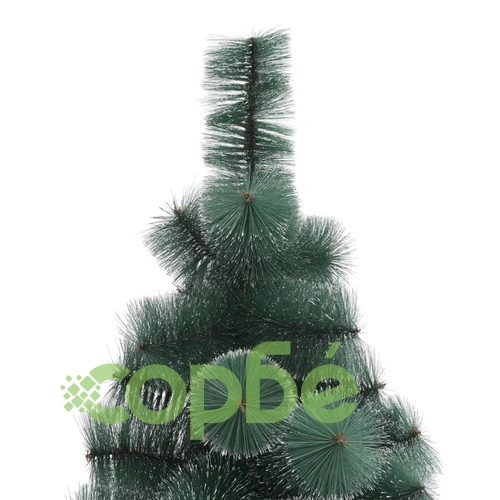 Изкуствена коледна елха с LED и стойка, зелена, 180 см, PET ➤ топ цена ➤ sorbe.bg