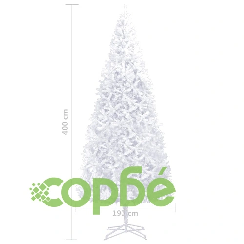 Изкуствена коледна елха с LED и комплект топки LED 400 см бяла ➤ топ цена ➤ sorbe.bg