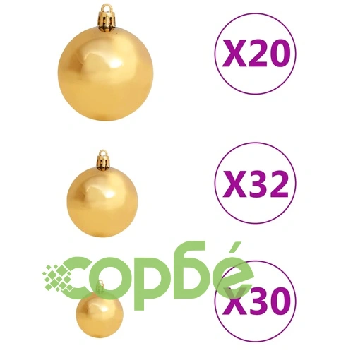 Изкуствена коледна елха с LED и комплект топки LED 400 см бяла ➤ топ цена ➤ sorbe.bg