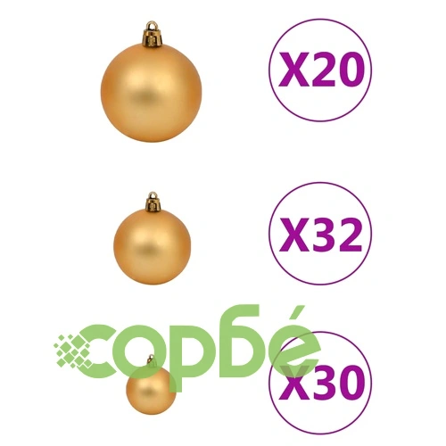 Изкуствена коледна елха с LED и комплект топки LED 400 см бяла ➤ топ цена ➤ sorbe.bg