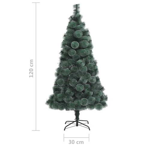 Изкуствена коледна елха, LED и топки, зелена, 120 см, PVC и PE ➤ топ цена ➤ sorbe.bg