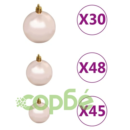 Изкуствена осветена коледна елха с топки, 500 см, зелена ➤ топ цена ➤ sorbe.bg