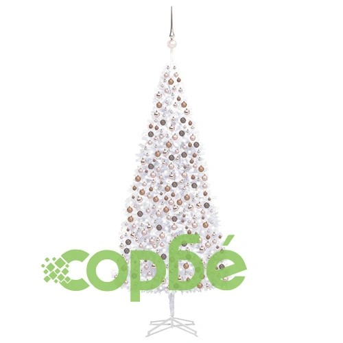 Изкуствена коледна елха с LED и комплект топки 500 см бяла ➤ топ цена ➤ sorbe.bg