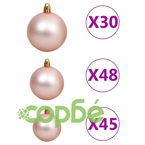 Изкуствена коледна елха с LED и комплект топки 500 см бяла ➤ топ цена ➤ sorbe.bg